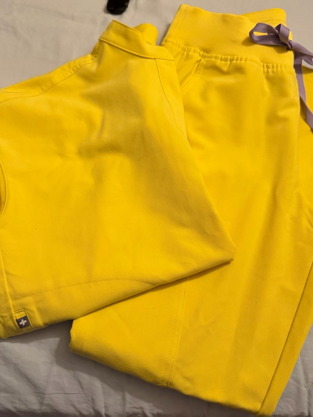 Figs Butter Yellow Rafaela XXS and high waisted Yola small petite